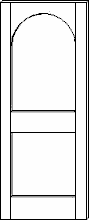 SWFP-2070 Flat Panel Round Top 2-Panel Solid Wood Doors