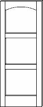 SWFP-3150 Flat Panel Contemporary Arch 3-Panel Solid Wood Doors