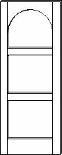 SWFP-3210 Flat Panel Round Top Contemporary 3-Panel Solid Wood Doors