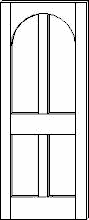 SWFP-4070 Flat Panel Round Top 4-Panel Solid Wood Doors