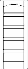 SWFP-5151 Flat Panel Horizontal Arch Top 5-Panel Solid Wood Doors