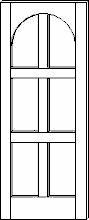 SWFP-6090 Flat Panel Round Top Contemporary 6-Panel Solid Wood Doors