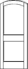 SWFP-9040 Flat Panel True-Arch Top 2-Panel Solid Wood Doors