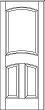 RP-3041 3-Panel Arch Top & Lock-Rail Door