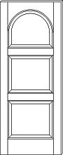 RP-3210 Contemporary 3-Panel Round Top Door