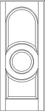 RP-3230 3-Panel Door with Round Top and Circle Center Panel