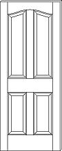 RP-4010 Traditional 4-Panel Eyebrow Door