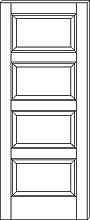 RP-4100 Contemporary 4-Panel Door