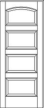 RP-4151 Contemporary 4-Panel Arch-Top Door