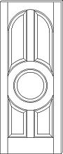 RP-5110 5-Panel Door with Round Top and Circular Center Panel