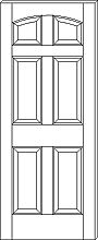 RP-6070 Traditional 6-Panel Arch-Top Door
