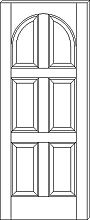 RP-6090 Contemporary 6-Panel Round Top Door