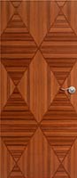 Teak Wood Diamond Pattern Sketch Face Custom Flush Door