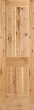 Knotty Alder V-Groove 2-Panel Wood Interior Door Knotty Alder V-Groove 2-Panel Wood Interior Door