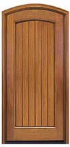 MIAWP600P-ER Craftsman Style Mahogany Entry Door with True Arch Top and Planking