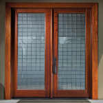RV Custom Glass Mahogany Exterior Doors