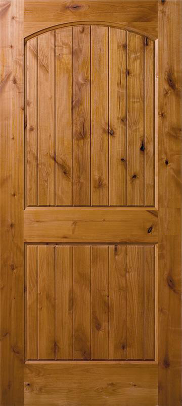 Knotty Alder Arch 2-Panel Doors with V-Grooves Knotty Alder Arch 2-Panel Doors with V-Grooves