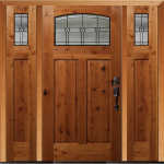 RV-4962-A Knotty Alder Exterior Door with 4962 Sidelites and Traditions Glass
