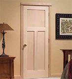 Traditional 3-Panel Design Mission Style Interior Door