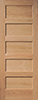 Red Oak Veneered Horizontal 5-Panel Interior Door