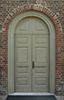 Williamsburg Style Double Exterior Wood Doors with Transom